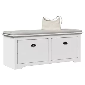 vidaXL előszobai pad BODO" Fehér 114x40x45 cm"