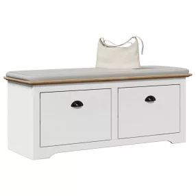   vidaXL előszobapad BODO" fehér és barna 114x40x45 cm"