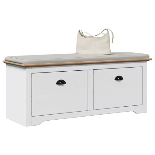 vidaXL előszobapad BODO" fehér és barna 114x40x45 cm"
