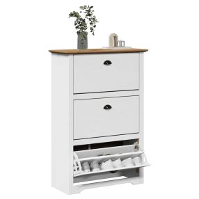   cipőállvány BODO" Fehér és barna 80x35x118 cm"