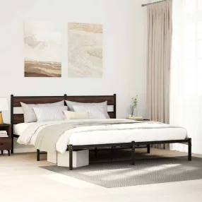   vidaXL barna tölgy színű fejtámlás ágykeret matrac nélkül 200 x 200 cm