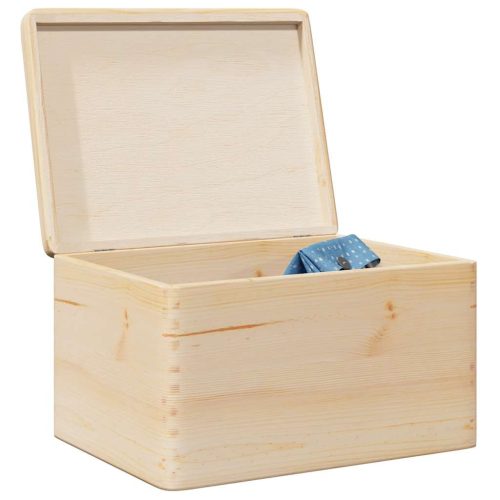 Fa doboz fedővel 40x30x23 cm tömör fa fenyő