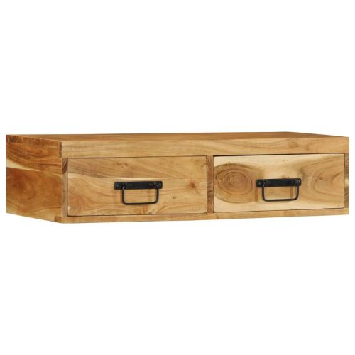 tömör akácfa falra szerelhető TV-szekrény 80x30x19 cm