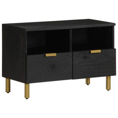 fekete szerelt fa TV-szekrény 70 x 33 x 46 cm