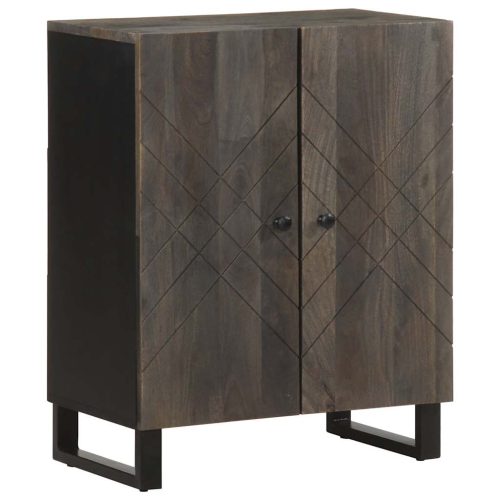 Sideboard Fekete 60x33x75 cm tömörfa Mango