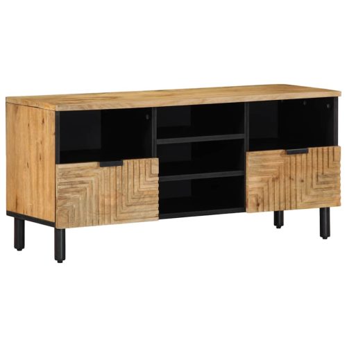 barna tömör mangófa TV-szekrény 100 x 33 x 46 cm