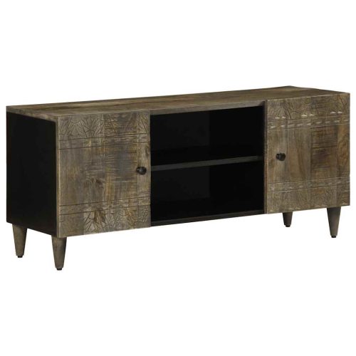 világosszürke tömör mangófa TV-szekrény 105x33,5x46 cm