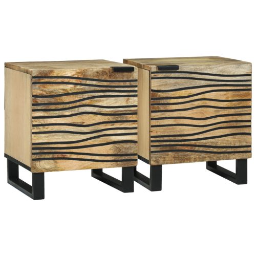 Éjjeli szekrények - 2 db, 40x33,5x46 cm, tömör mangófából