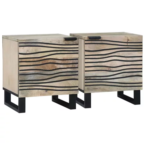 Éjjeliszekrények 2 pcs Természetes 40 x 33.5 x 46 cm