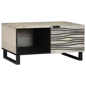 Dohányzóasztal Beige és fekete 80 x 50 x 40 cm