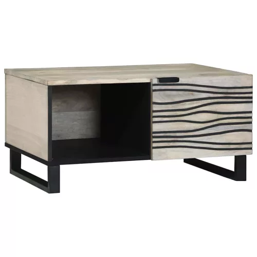 Dohányzóasztal Beige és fekete 80 x 50 x 40 cm