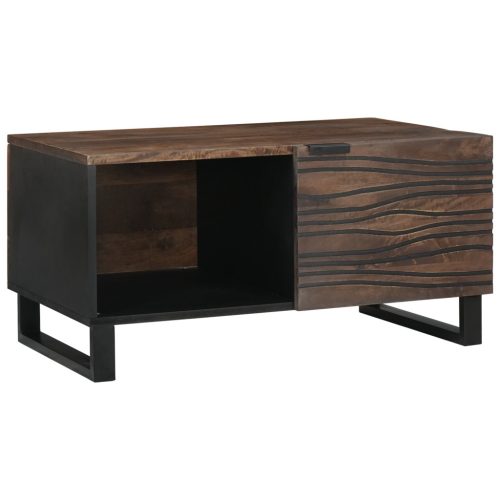 dohányzóasztal 80 x 50 x 40 cm - tömör mangófából és MDF-ből