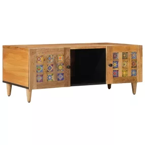   vidaXL Dohányzóasztal Természetes 100 x 54 x 40 cm Tömör Mangófát