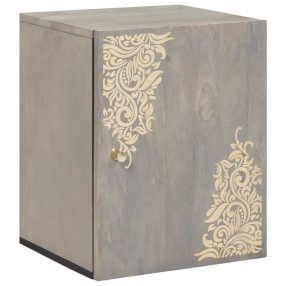   Fürdőszobai faliszekrény Szürke 38 x 33 x 48 cm Tömör mangófa