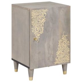   Fürdőszoba Székény ajtóval Szürke 38 x 33 x 58 cm Tömör mangófa