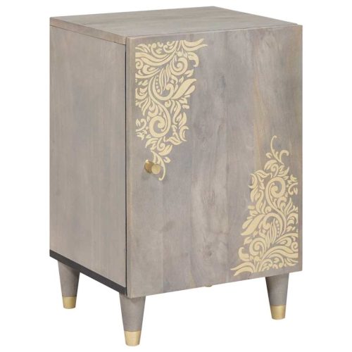 Fürdőszoba Székény ajtóval Szürke 38 x 33 x 58 cm Tömör mangófa