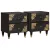 Éjjeliszekrény 2 pcs Fekete 40 x 33 x 46 cm Tömör Mangófát