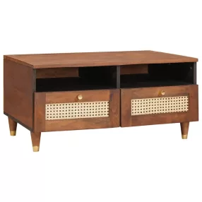   vidaXL Dohányzóasztal fiókkal 80 x 54 x 40 cm Tömör Mangófát