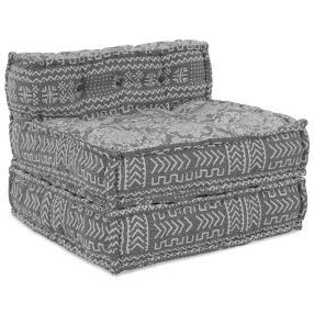 Puff Geometrikus Világosszürke 70 x 70 x 54 cm szövet