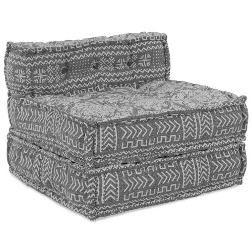 Puff Geometrikus Világosszürke 70 x 70 x 54 cm szövet