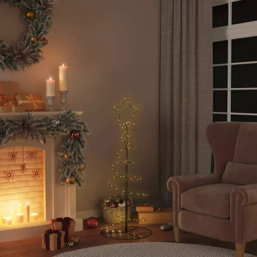 Meleg fehér LED karácsonyfa 80 LED 120 cm