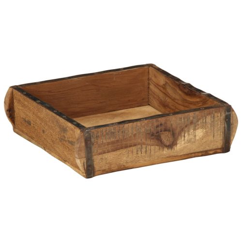 Tálca 31x29x10 cm Tömör Fa Újrahasznosított