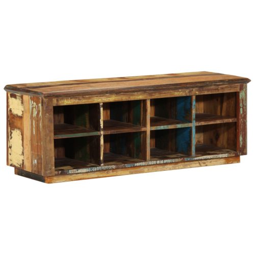 Cipőtároló 110x35x40 cm Tömör fa újrahasznosított