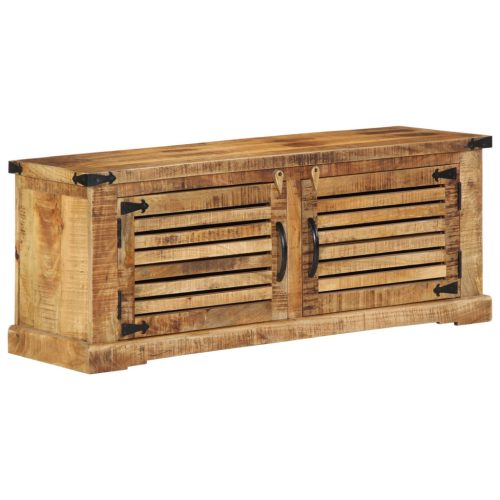 Cipőpad 110x38x45 cm Tömör Fa Rusztikus Mangó