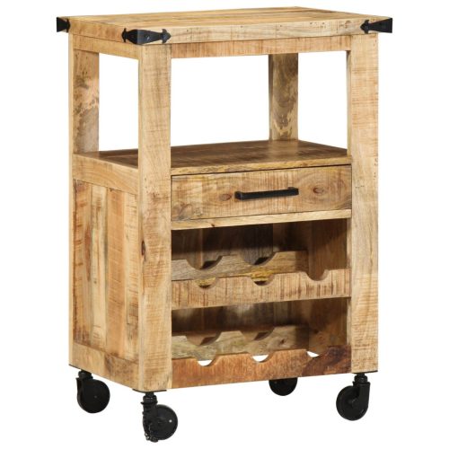 Konyhai Kocsi 55x40x80 cm Tömör Durva Fa Mangó
