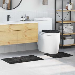   Csúszásmentes fürdőszőnyeg készlet 3 pcs Sötétszürke 50 x 50 cm