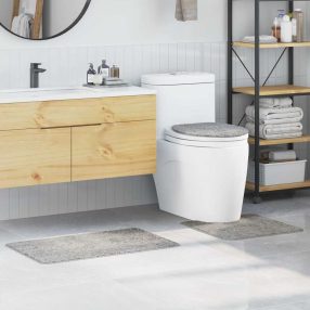   Csúszásmentes fürdőszőnyeg készlet 3 pcs Szürke 50 x 50 cm PP