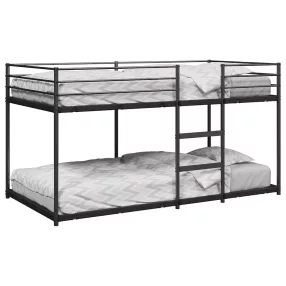 fekete acél emeletes ágy matrac nélkül 90 x 200 cm