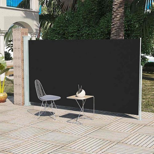 veranda, terasz válaszfal 160 x 300 cm fekete