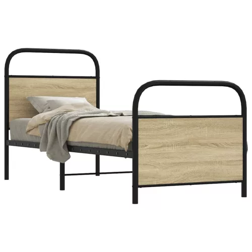 vidaXL ágykeret matrac nélkül 75x190 cm sonoma tölgyfa műfa