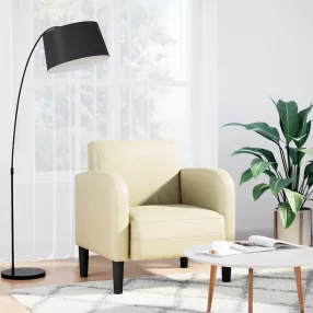 vidaXL krém műbőr kanapé szék karfával 54 cm