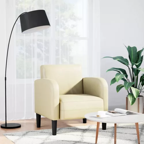 vidaXL krém műbőr kanapé szék karfával 54 cm