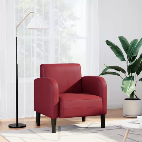 vidaXL bordó műbőr kanapé szék karfával 60 cm
