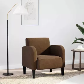 barna műbőr kanapé szék karfával 54 cm