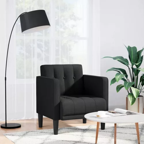 vidaXL fekete szövet kanapészék karfás szék 53 cm