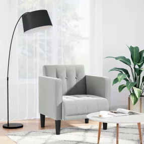 világosszürke bársony kanapészék karfás szék 53 cm