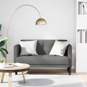 sötétszürke szövet loveseat kanapé 111 cm