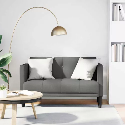 Sötétszürke szövet loveseat kanapé 111 cm