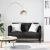 Fekete szövet loveseat kanapé 111 cm