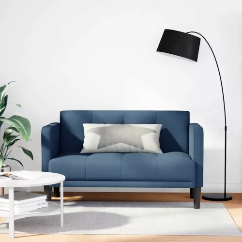 Kék szövet loveseat kanapé 111 cm