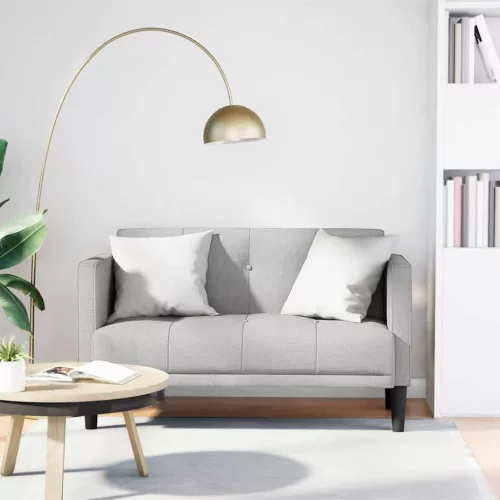 Felhőszürke szövet loveseat kanapé 111 cm