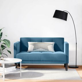 kék bársony loveseat kanapé 111 cm