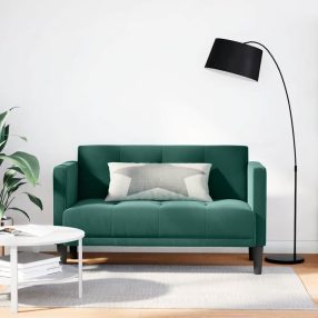 sötétzöld bársony loveseat kanapé 111 cm