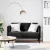 Fekete bársony loveseat kanapé 111 cm