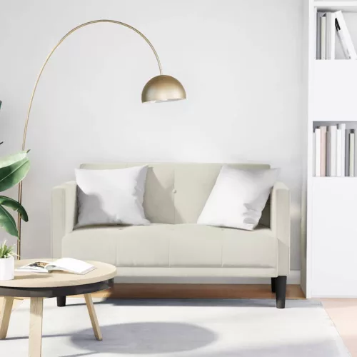 Krém bársony loveseat kanapé 111 cm