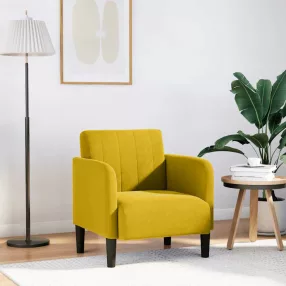 vidaXL sárga bársony kanapészék karfás szék 54 cm